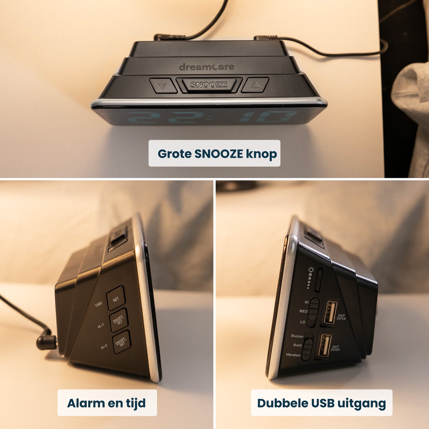 Wekker met trilfunctie 'Pulse'